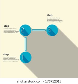 Blue Modern trendy flat UI Design template / can be used for infographics / numbered banners / horizontal cutout lines / graphic or website layout vector