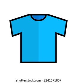 Blue modern t-shirt icon. Clothing icon. Vector.