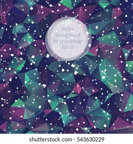 Blue modern vector background. Colorful banner with abstract triangles for your design.