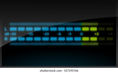  Blue modern  volume  meter .  Sound indicator. Blue  Signal indicator.