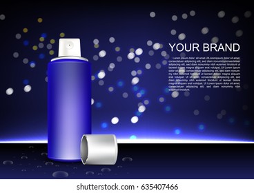 Blue moisturizing lotion on bubble light background