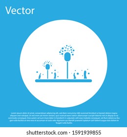 Blue Mold icon isolated on blue background. White circle button. Vector Illustration
