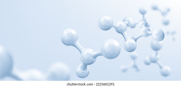 Blue molecule or atom, Abstract Clean structure. Vector illustration.