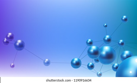 Blue molecule background with copy space, eps10 vector
