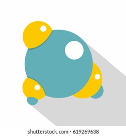 Blue molecule icon. Flat illustration of blue molecule vector icon for web