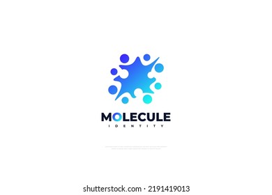Logo de la Molécula Azul. Símbolo o icono de la ciencia abstracta. Símbolo de logotipo de innovación