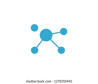 blue molecule logo vector icon illustration design 