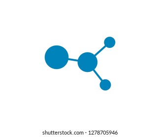 blue molecule logo vector icon illustration design 