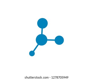 blue molecule logo vector icon illustration design 