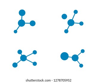 blue molecule logo vector icon illustration design 