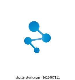 blue molecule logo vector icon illustration design 