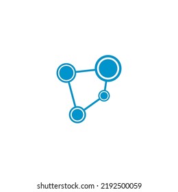 blue molecule logo vector icon illustration design