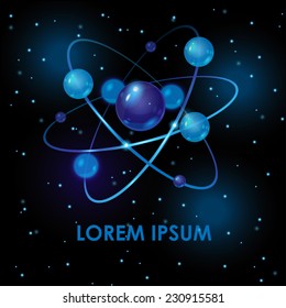 blue molecule on dark background