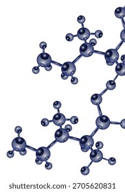 Ein blaues Molekül mit vielen Punkten darauf