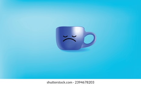 Blue Monday 3d cute soft Illustration template