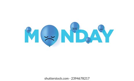 Lunes Azul 3d linda plantilla de iluminación suave