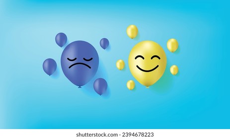 Blue Monday 3d cute soft Illustration template