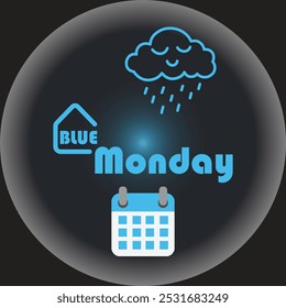 Blue Monday background. Blue Monday concept. vector illustration.