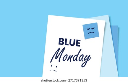 Diseño de fondo de lunes azul. Anuncio de concepto de saludo de lunes azul. Ilustración vectorial