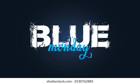 Banner azul de segunda-feira com texto branco sobre plano de fundo azul.