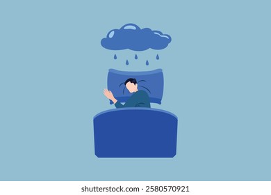 Blue Monday concept. Colored flat vector illustration isolated.