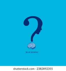 Blue Monday concept illustration background