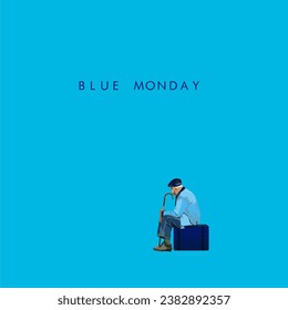 blauer Montag Konzept, Illustration Hintergrund