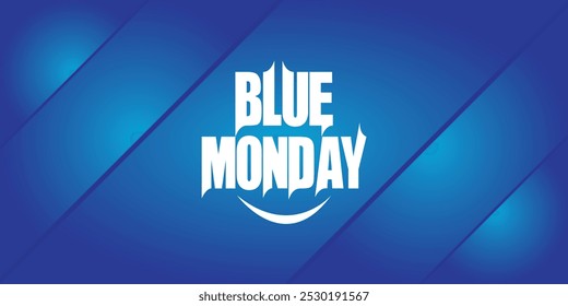 Blue Monday. Blue Monday concept. January on the third Monday of every New Year. vector illustration.