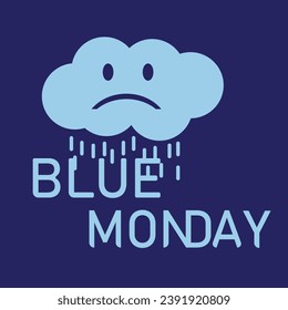 Blue Monday concept with sad blue sky 