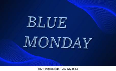 Blue monday denim text in blue
