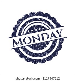Blue Monday distress rubber seal with grunge texture