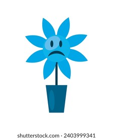 blue monday flower vector isolated