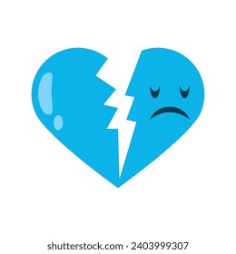 blue monday heart broken vector isolated