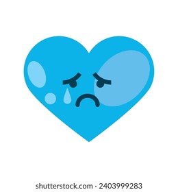 vector de corazón de lunes azul aislado