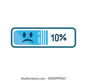 blue monday low battery vector isolated