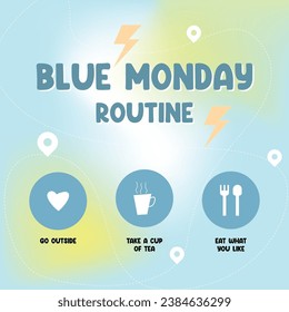 Blue Monday Routine Vector Graphics