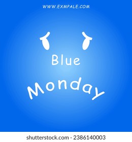 Lunes azul triste forma azul fondo azul 
