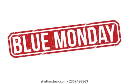 Blue Monday stamp red rubber stamp on white background. Blue Monday stamp sign. Blue Monday stamp.