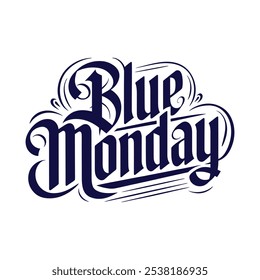 Blue Monday Typography Banner Design