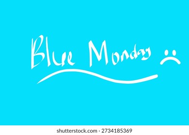 Tipografía del lunes azul con cara triste