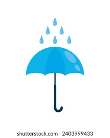 blue monday umbrella and rain vector isolated