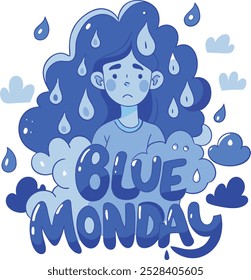 Diseño de Arte vectorial de lunes azul nuevo