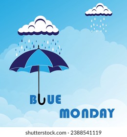blue monday vector illustration. it is suitable for card, banner, or poster