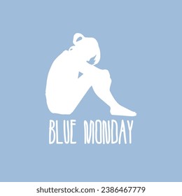 Blue monday vector illustration. Blue monday text effect.