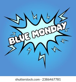 Blue monday vector illustration. Blue monday text effect.