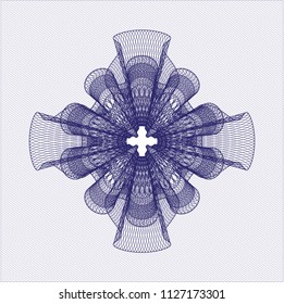 Blue money style emblem or rosette