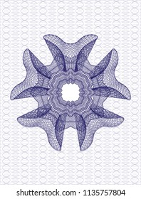 Blue money style emblem or rosette