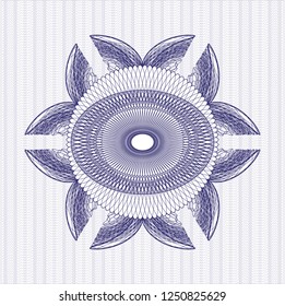 Blue money style emblem or rosette