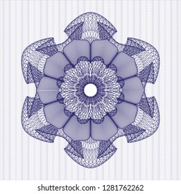 Blue money style emblem or rosette