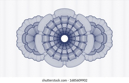 Blauer Geldstil oder Rosette. Vektorillustration Illustration. Detaillierte Angaben.
